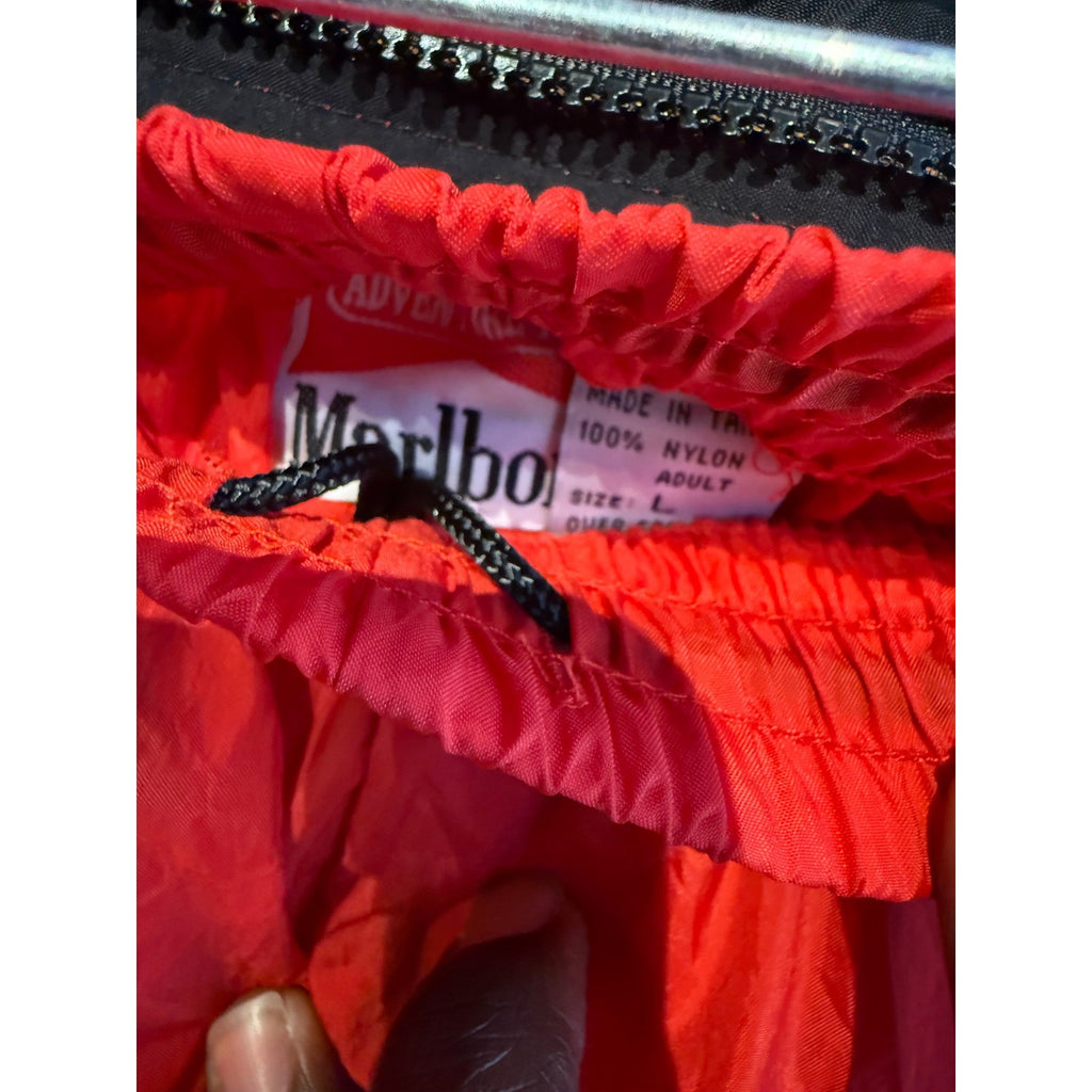 Vintage Marlboro Adventure Team Red Nylon Track Suit Jacket XL Pants L 90s Set