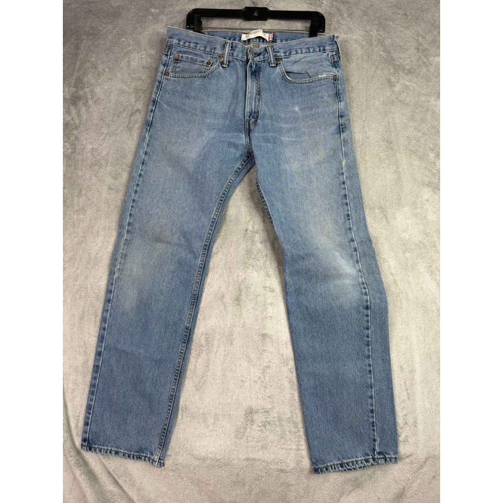 Levi's 505 Mens Jeans Light Wash Straight Fit Size 34x32 Denim Pants
