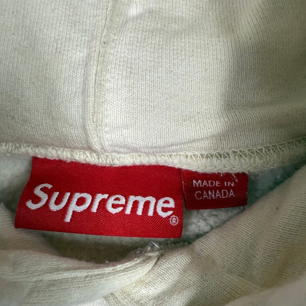Supreme Te Amo RIP Heart Rose Graphic Hoodie Cream Fleece Lined Size S