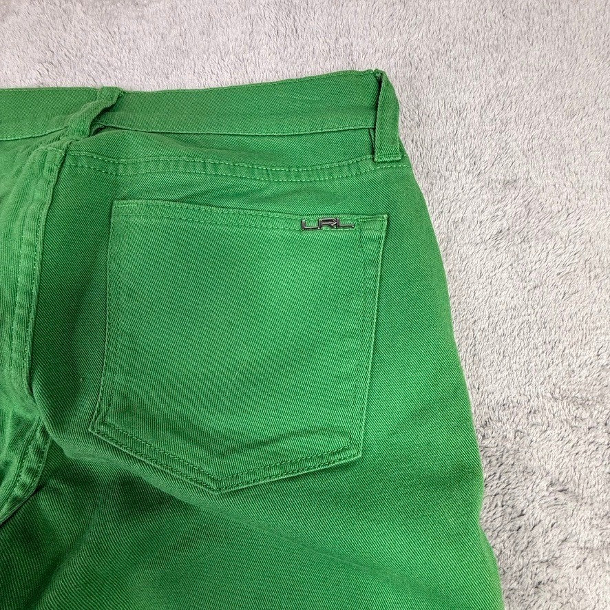Lauren Ralph Lauren Green Modern Straight Ankle Pants Womens 4 Stretch Cotton