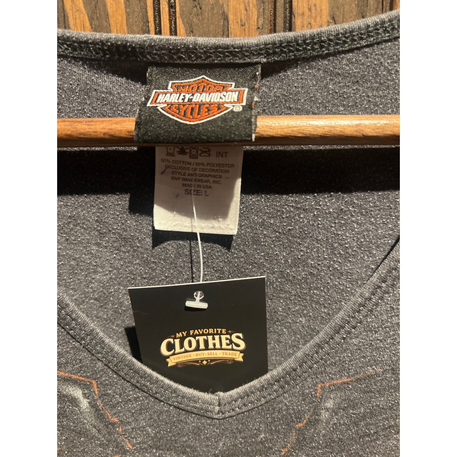 Harley-Davidson Custom Motor Cycles Graphic Tank Top Charcoal Gray Mens Small