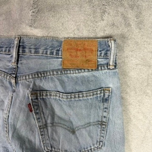 Levi's 505 Regular Fit Straight Leg Light Wash Denim Jeans Mens 33x32