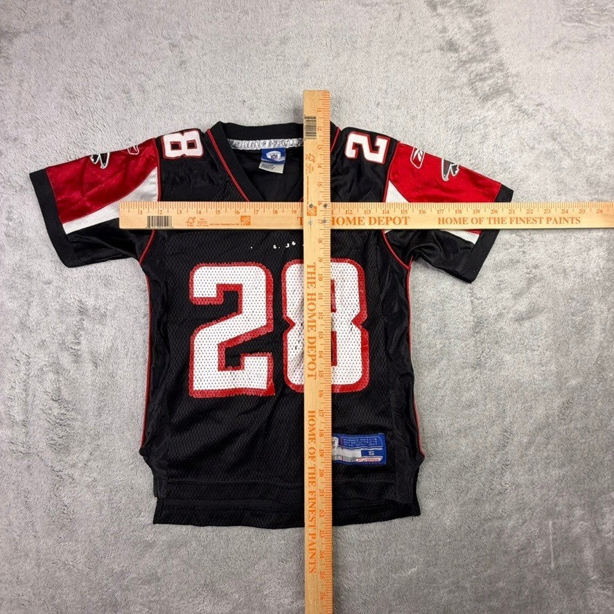 Kids Reebok Atlanta Falcons Warrick Dunn 28 NFL Jersey Black Size Small 8