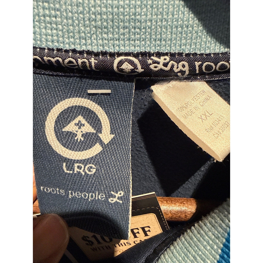 LRG Lifted Research Group Track Jacket Navy Blue Colorblock Mens XL Spark Plug