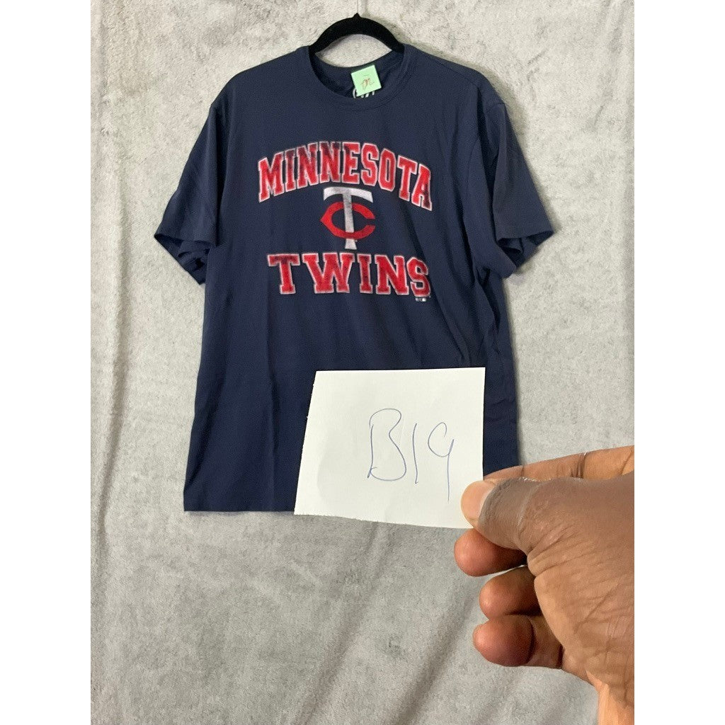 Minnesota Twins T Shirt Navy Blue Short Sleeve Baseball MLB 47 Brand Mens Large
