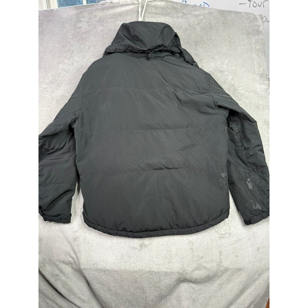 Vintage 90s Polo Sport Ralph Lauren Down Puffer Jacket Black Distressed Large