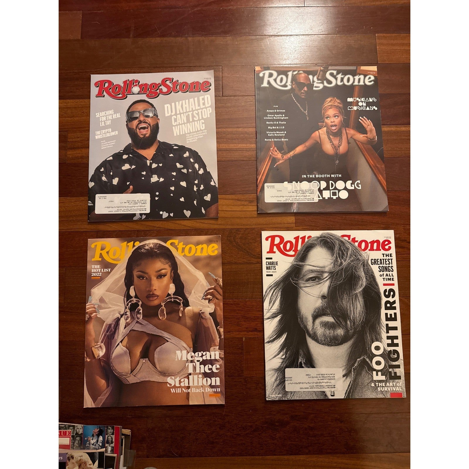 Rolling Stone Mag Lot 4 Megan Thee Stallion DJ Khaled Snoop Dogg Foo Fighters