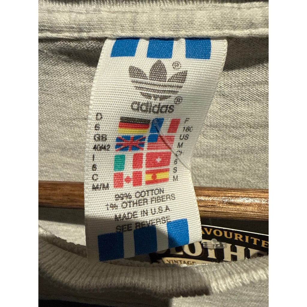 Vintage Adidas World Cup USA 94 T-Shirt Heather Grey Graphic Single Stitch XL