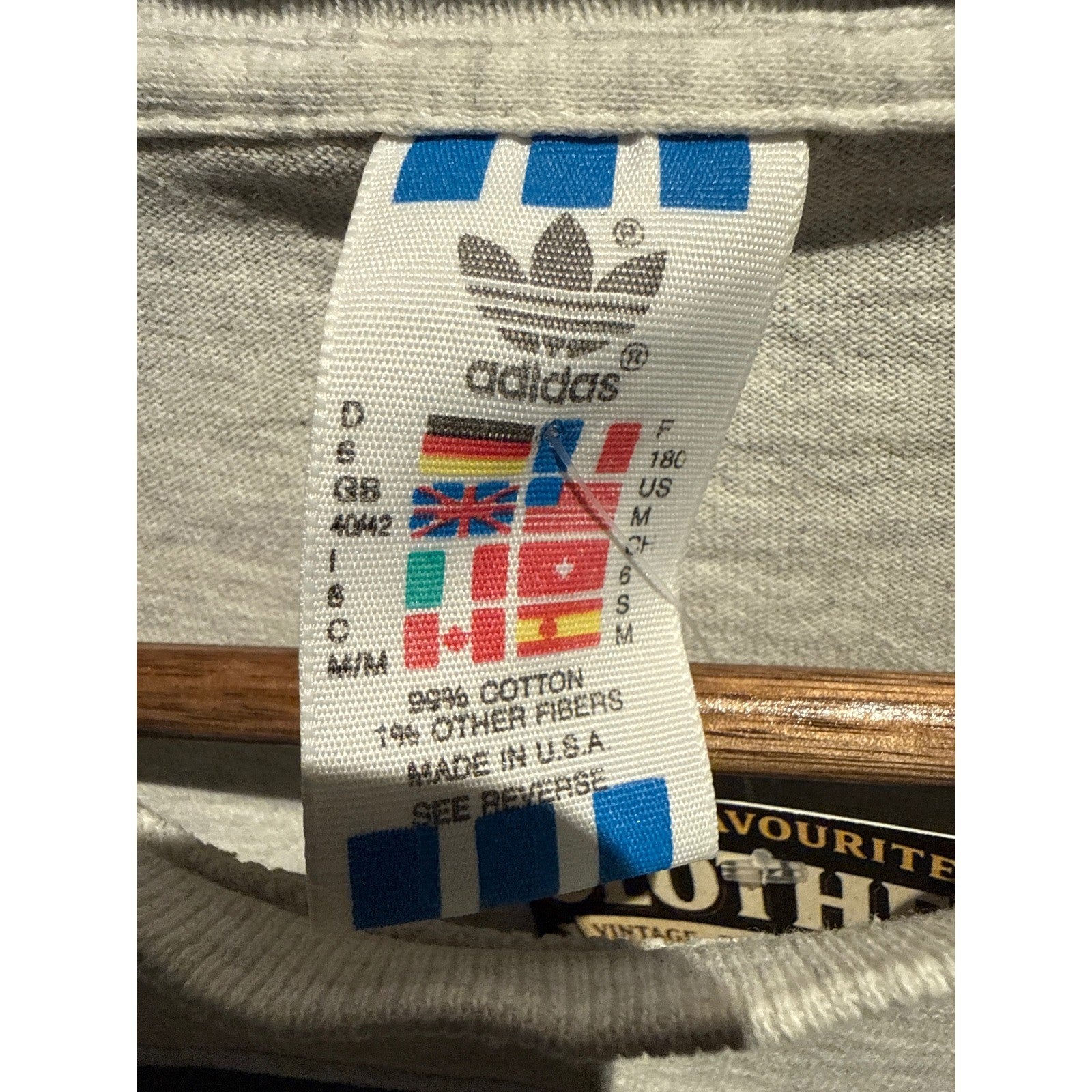 Vintage Adidas World Cup USA 94 T-Shirt Heather Grey Graphic Single Stitch XL