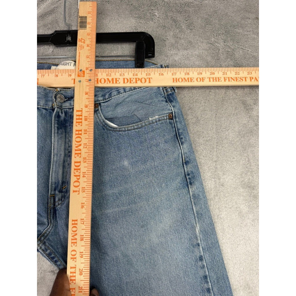 Levi's 505 Mens Jeans Light Wash Straight Fit Size 34x32 Denim Pants