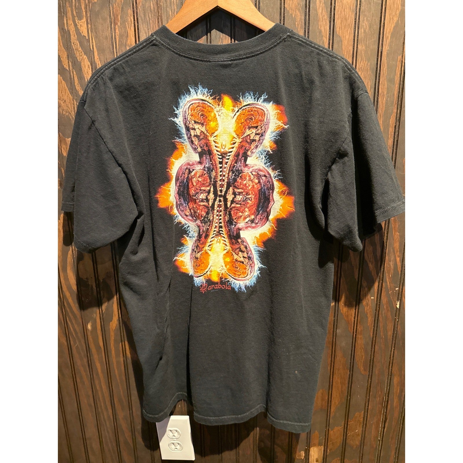 Vintage Tool Band T-Shirt Black Graphic Box Logo Gildan Heavy Cotton XL 22x28