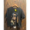 Lil Wayne Graphic T-Shirt Black Cropped Raw Hem Hip Hop Rap Tee 26x23