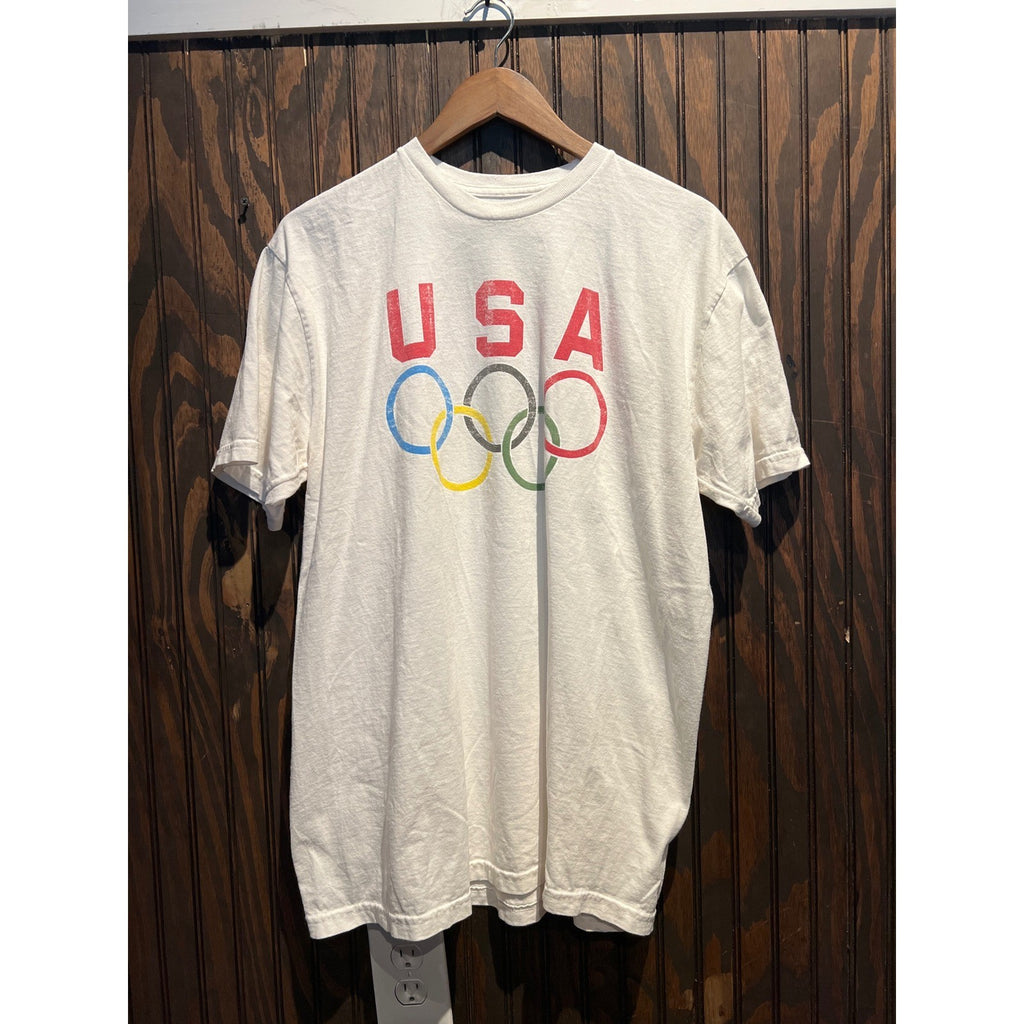 USA Olympics T-Shirt Mens XL White Short Sleeve Graphic Cotton Official Licensed