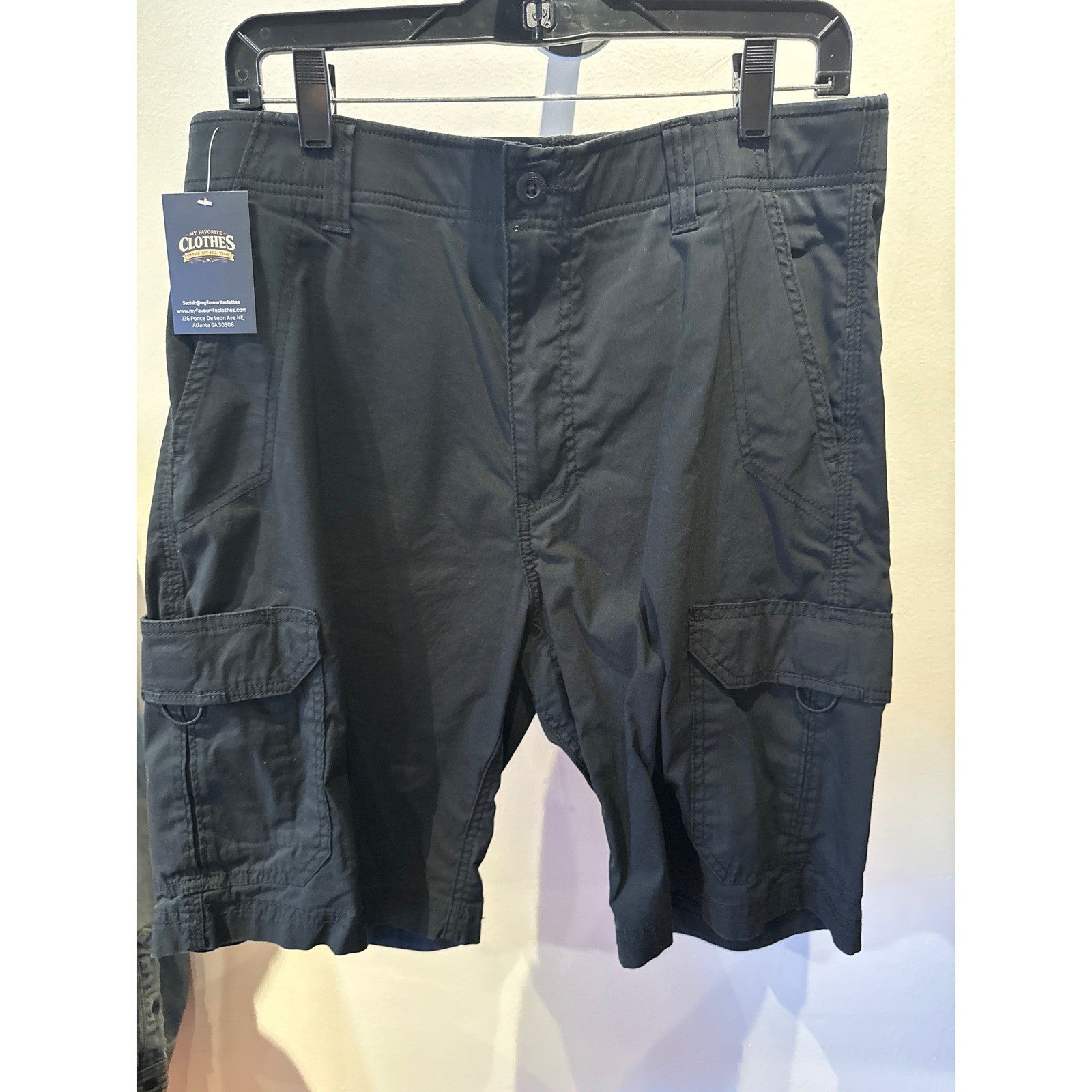 My Favorite Clothes Mens Black Cargo Shorts Relaxed Fit Utility Pockets NWT