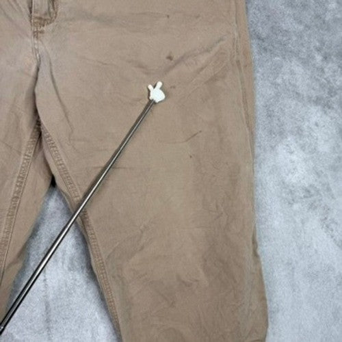 Mens Khaki Work Pants Relaxed Fit Straight Leg Casual Trousers Size 44x30