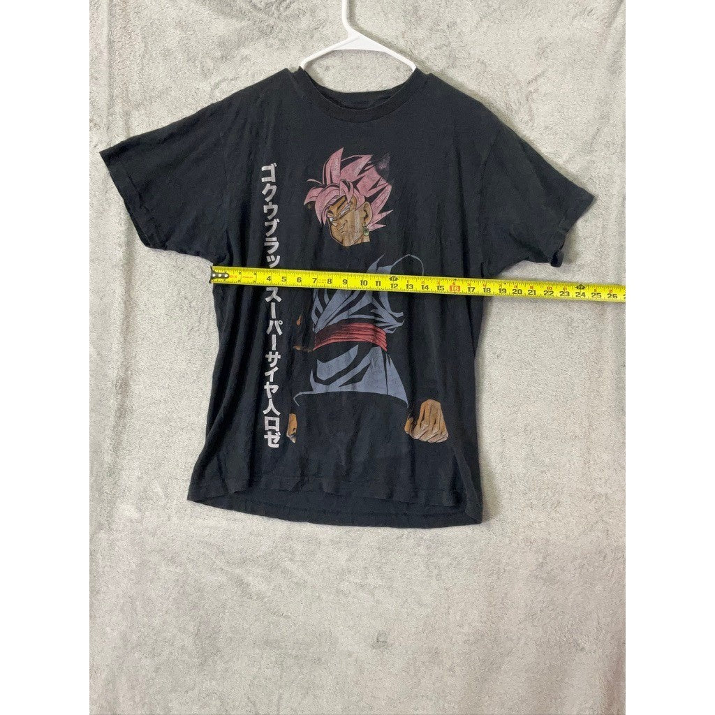 Dragon Ball Z Goku Black Super Saiyan Rose Anime Graphic T Shirt Black Mens