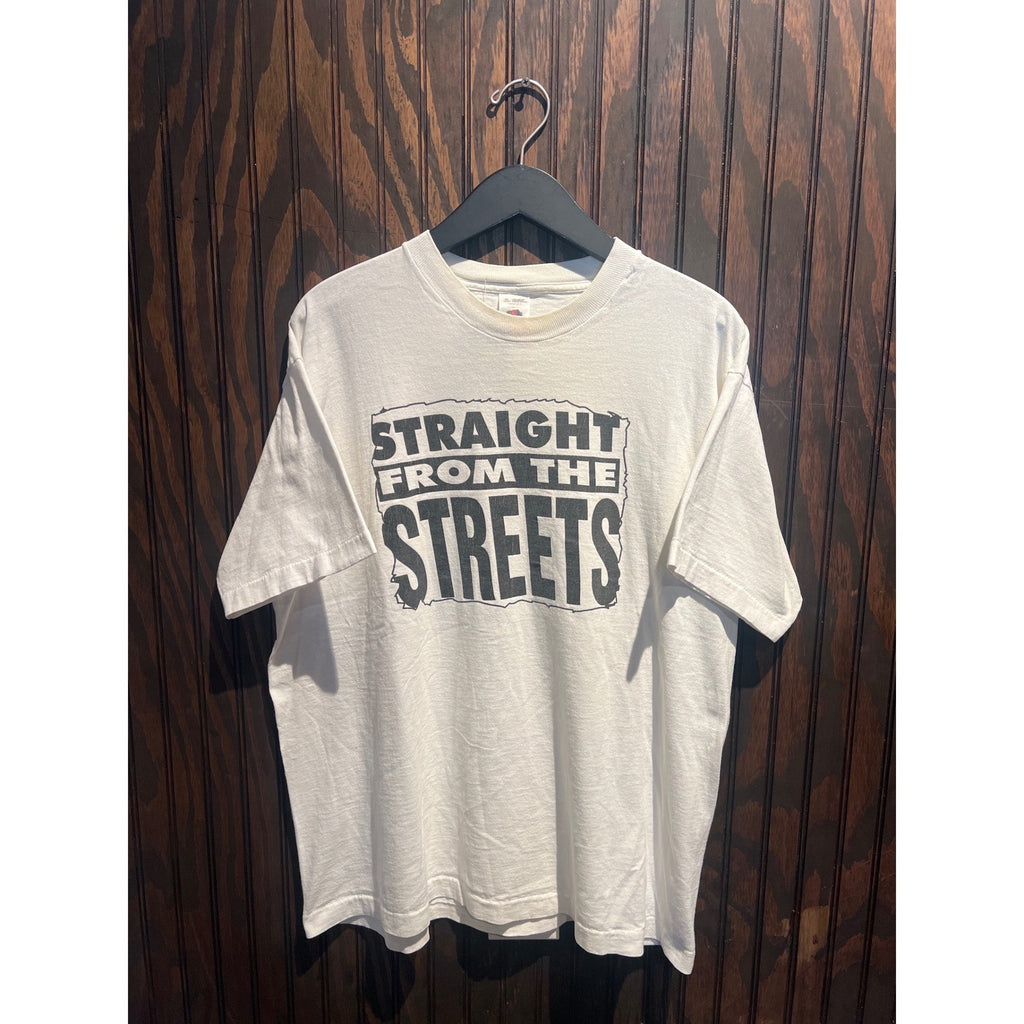 Vintage Fruit of the Loom Straight From The Streets Graphic T-Shirt White XL 90s
