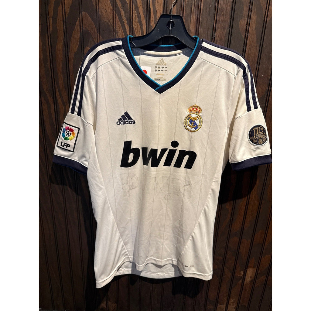 Adidas Real Madrid 2012 2013 Home Jersey White 110 Anos Patch Bwin Mens Medium