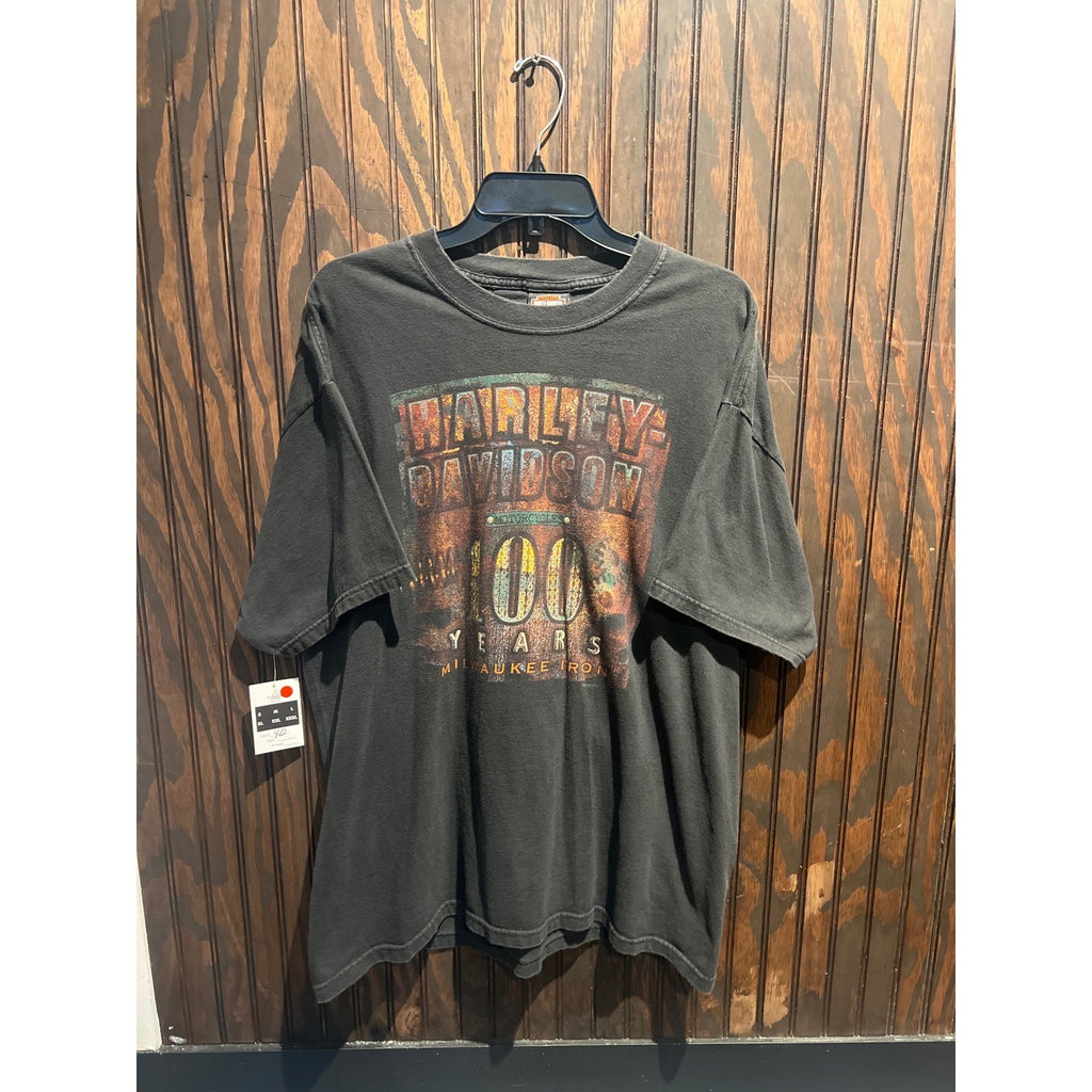 Vintage Harley Davidson 100 Years Milwaukee Iron T-Shirt Faded Black Large 2003