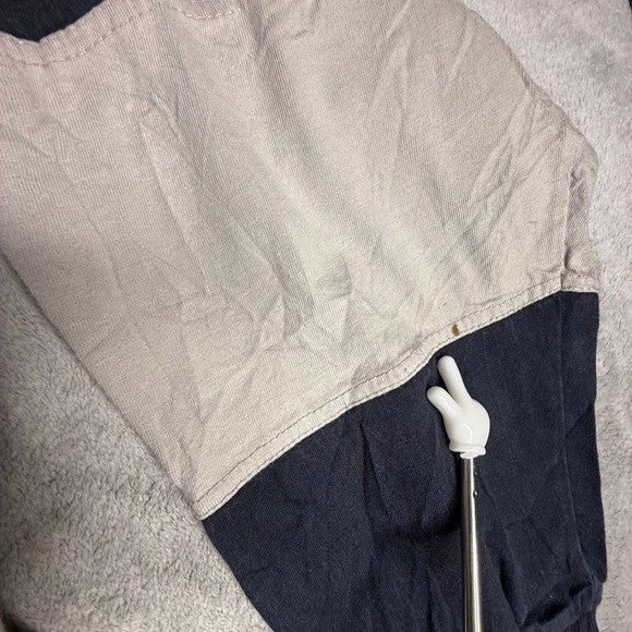 Live For Rugby Scotland Jersey Mens Medium Navy Blue Gray Striped Long Sleeve