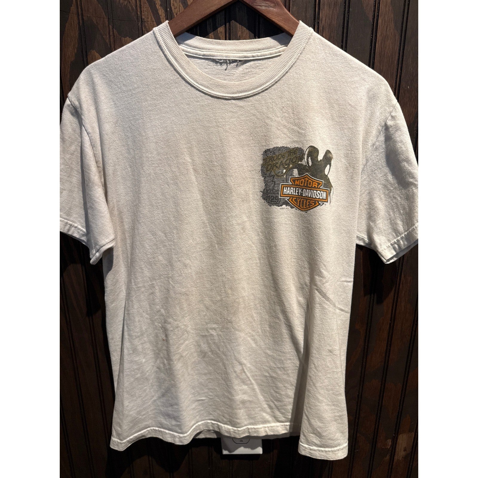 Harley-Davidson Tail of the Dragon US 129 Graphic T-Shirt White Mens M 19x27