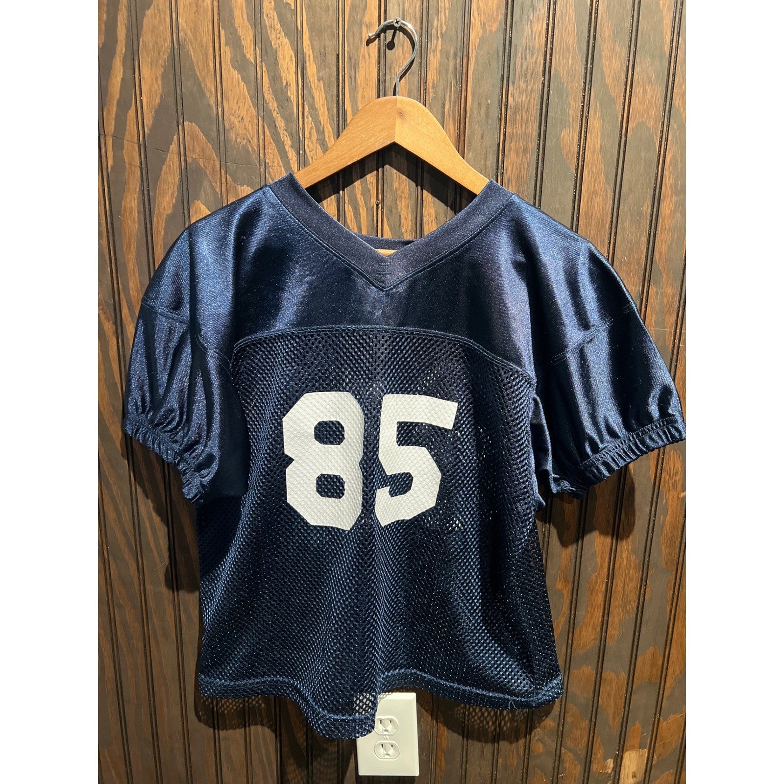 Navy Blue Mesh Football Jersey Number 85 Vintage Style Mens Small Medium 24x20