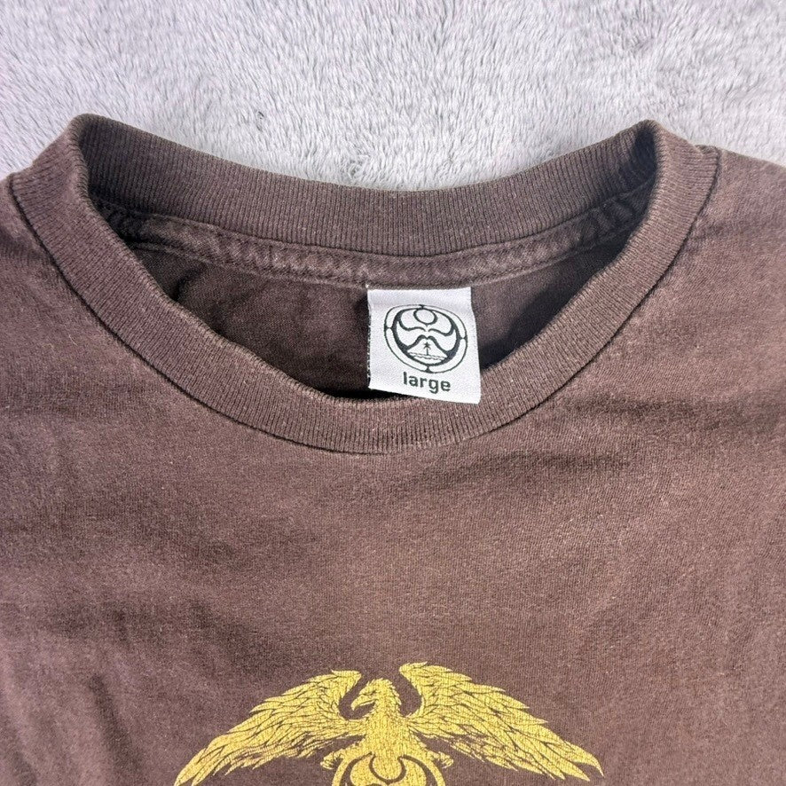 Brown Eagle Graphic T Shirt Mens Size Large Crew Neck Short Sleeve Top