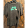 Nike SB Mens Graphic T-Shirt Black Teal Logo Skateboarding Crew Neck XL 25x28