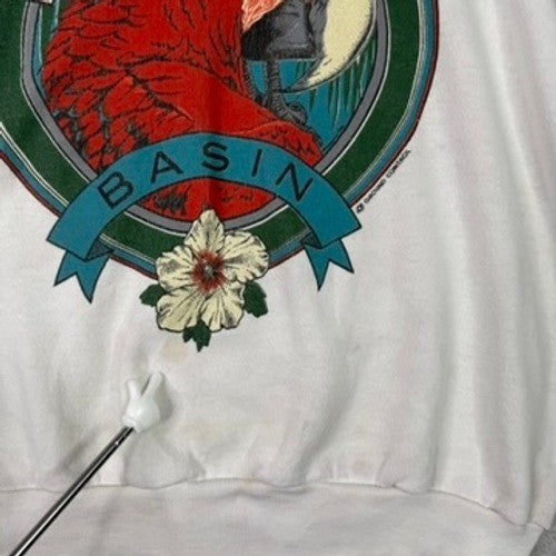 Vintage Amazon River Basin Sweatshirt Graphic Parrot Souvenir White L