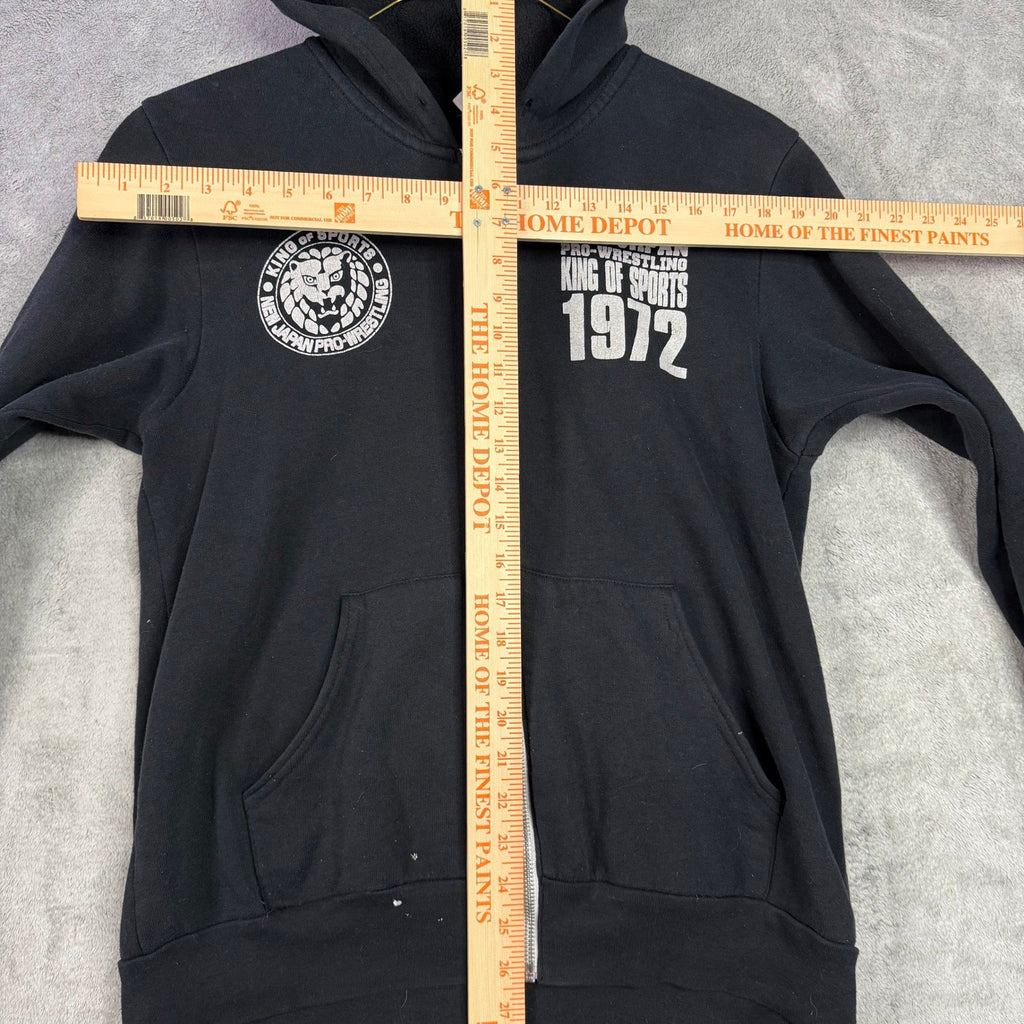 New Japan Pro Wrestling King of Sports 1972 Black Zip Hoodie Men's Size M
