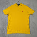 Polo Ralph Lauren Mens Yellow Fit Short Sleeve Polo Shirt Red Pony Logo XL