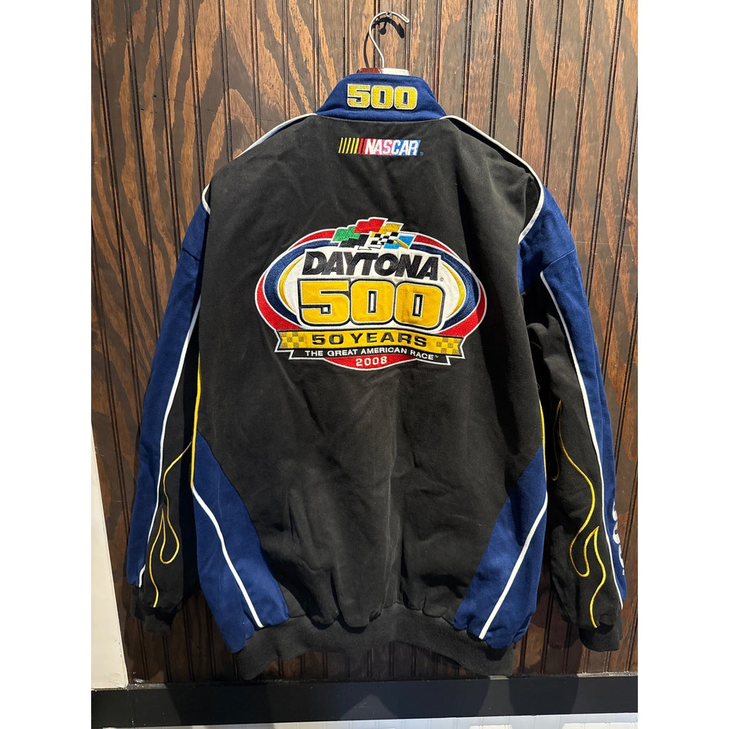 Chase Authentics Daytona 500 50th Anniversary 08 NASCAR Racing Jacket XXL Black