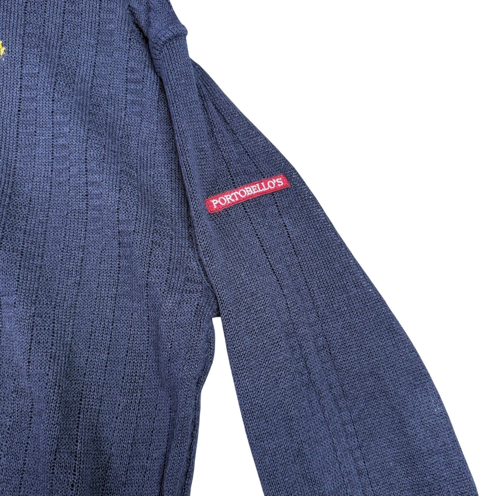 Portobellos Mens Navy Blue Wool Argyle Knit Sweater Size 52