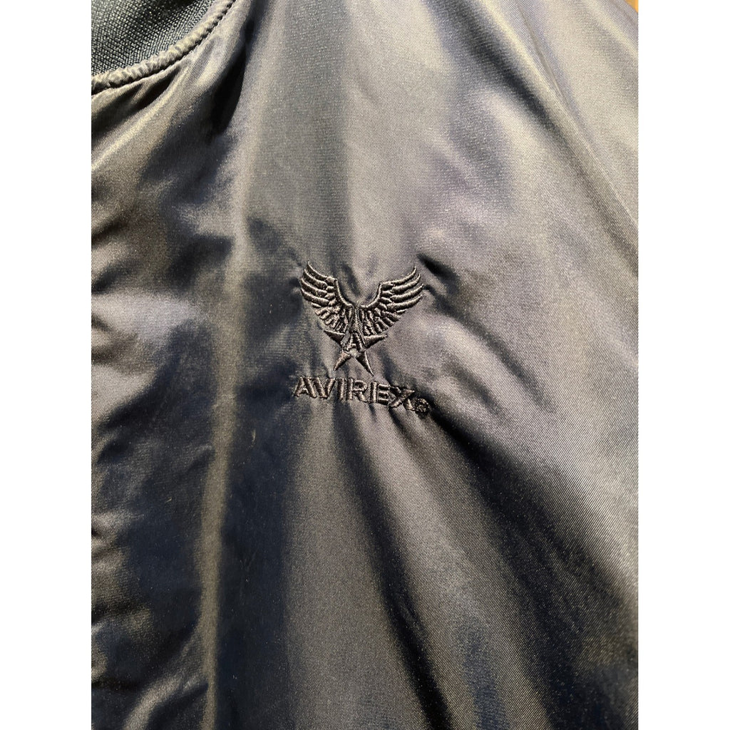 Avirex Reversible Bomber Jacket Mens Camo Quilted Navy Blue Flight Jacket