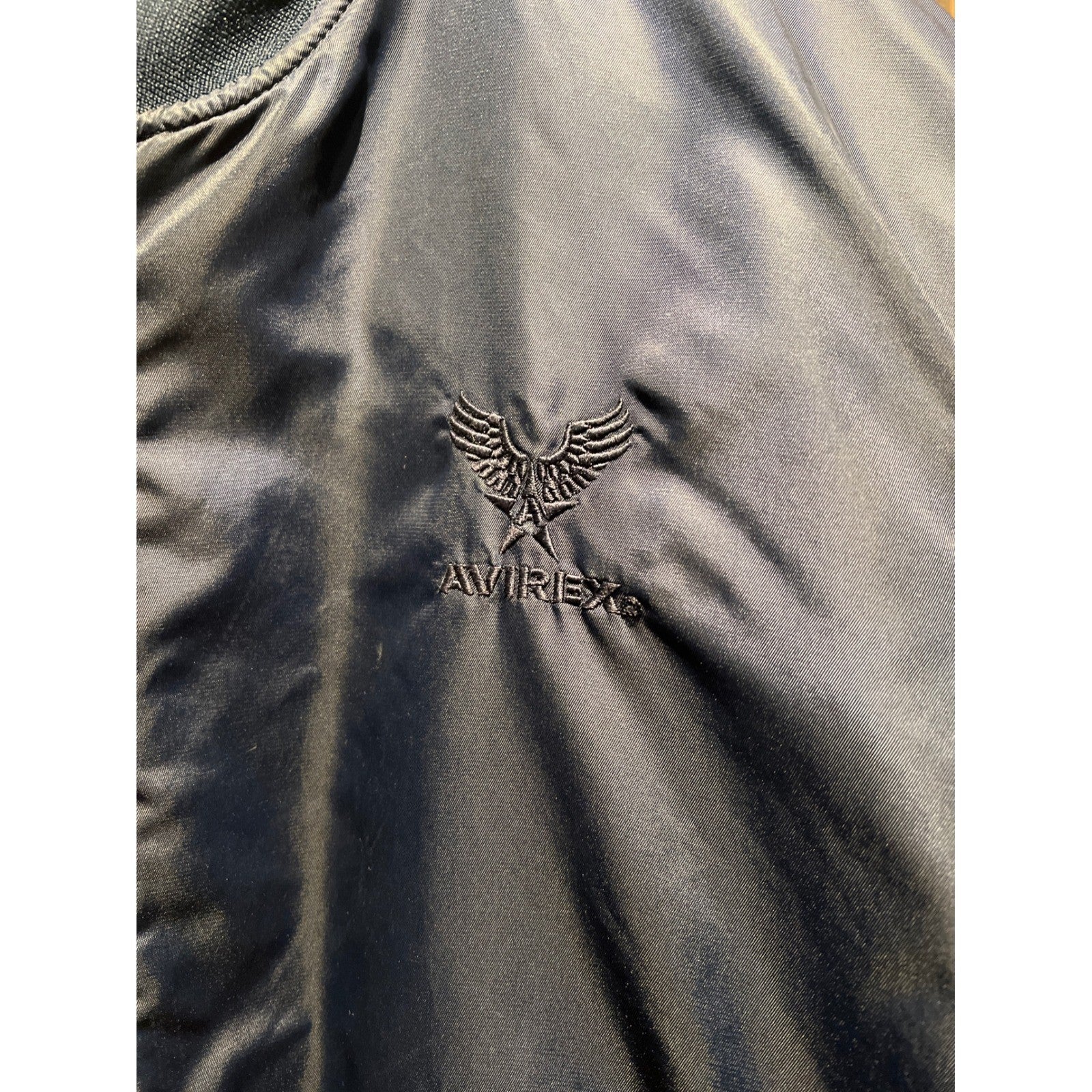 Avirex Reversible Bomber Jacket Mens Camo Quilted Navy Blue Flight Jacket