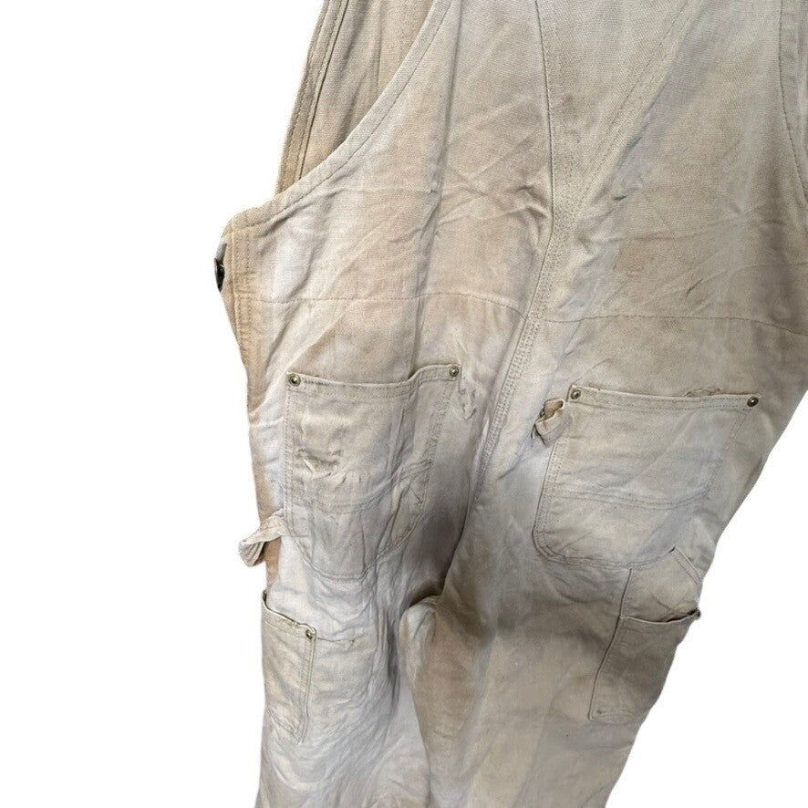 Carhartt Tan Duck Canvas Bib Overalls Workwear Dungarees Men's Size XL