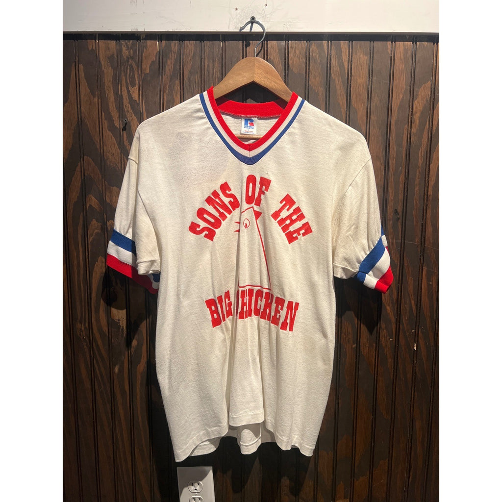 Vintage Russell Athletic Sons of the Big Chicken V-Neck Jersey Tee Marietta GA