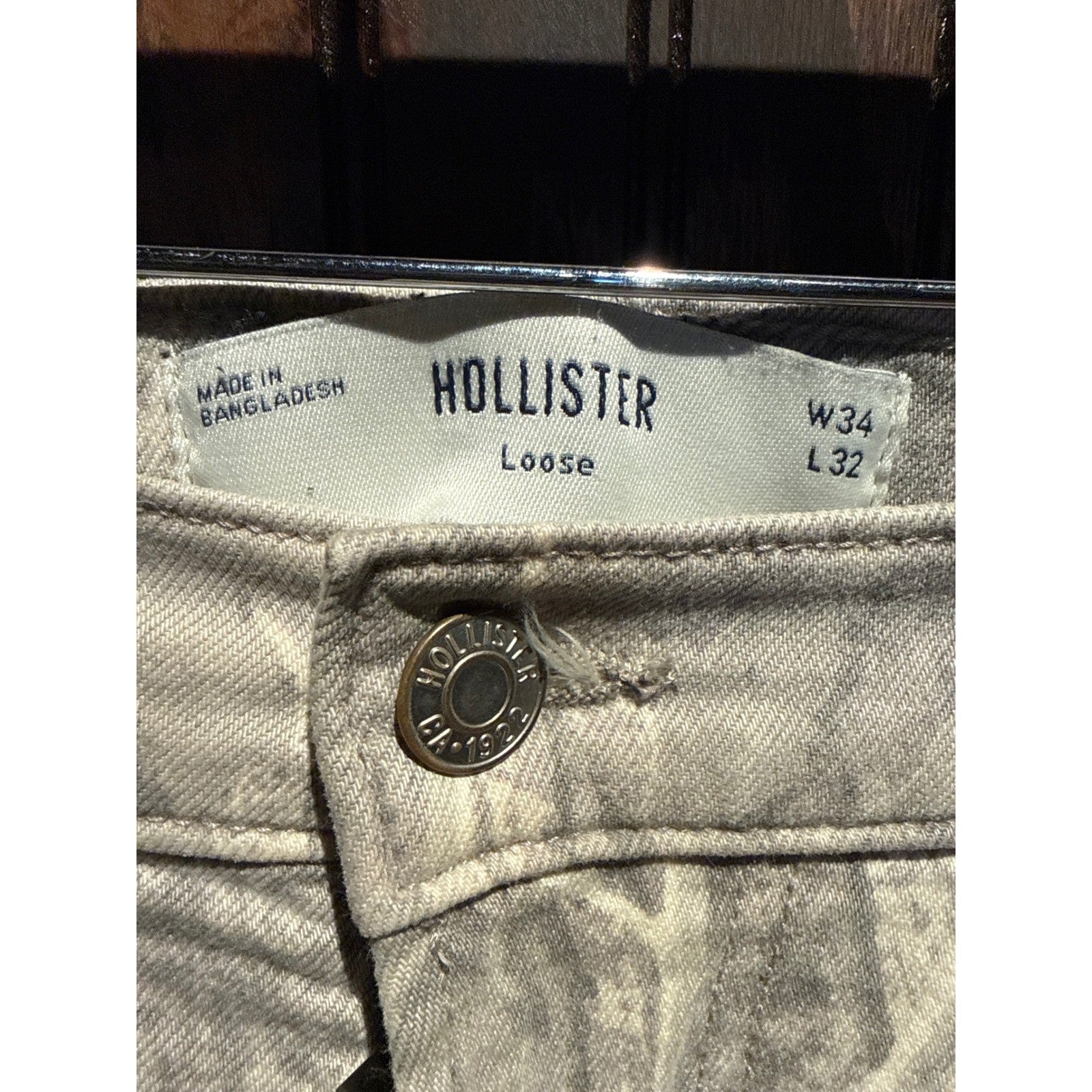 Hollister Mens Epic Flex Carpenter Pants Grey Leaf Camo Double Knee 36x30