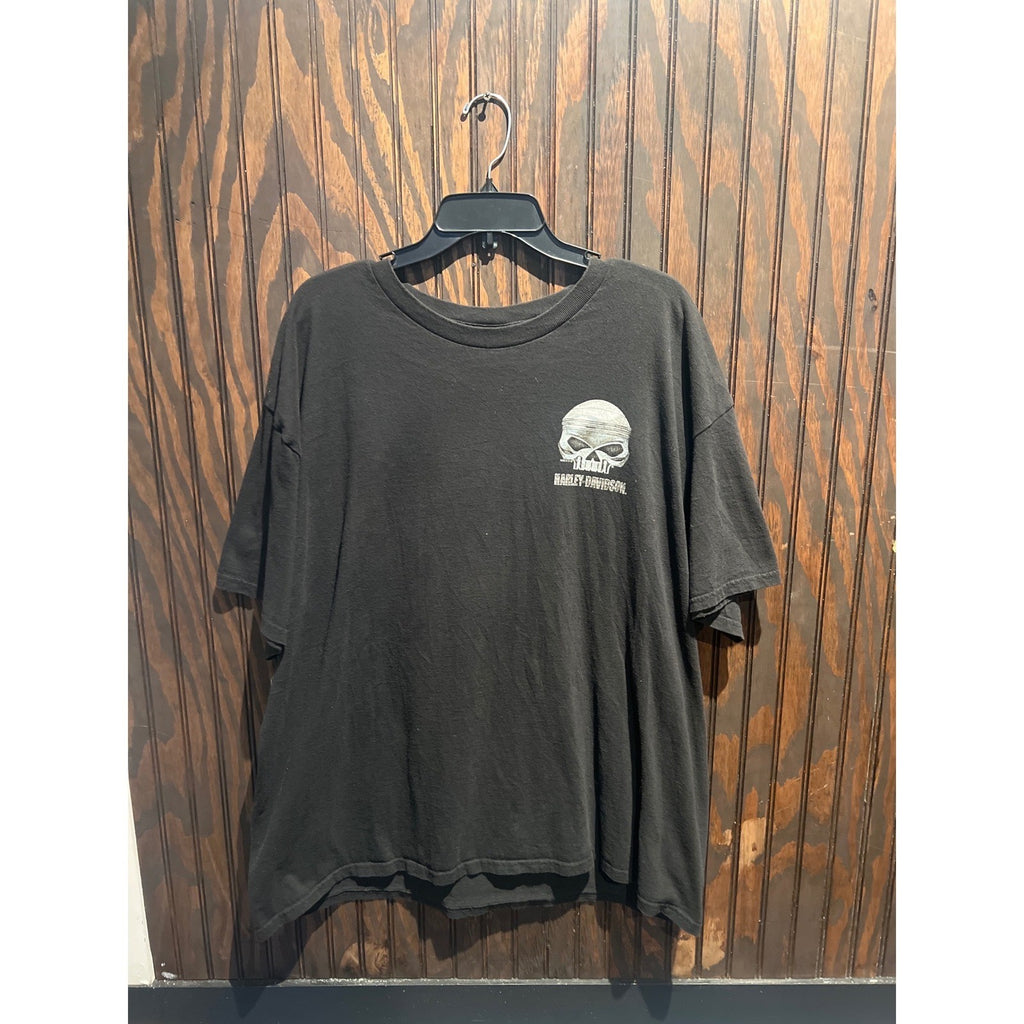 Harley Davidson Old Glory Laurel MD Skull Eagle Graphic T-Shirt Black XL 29.5x25