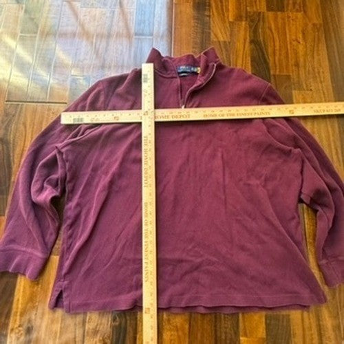 Polo Ralph Lauren Estate Rib Quarter Zip Pullover Burgundy Maroon Mens XXL