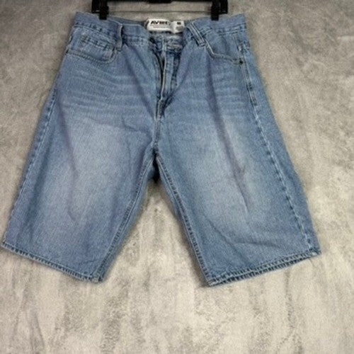 AVIREX Mens Denim Jean Shorts Size 40 Light Wash Relaxed Fit