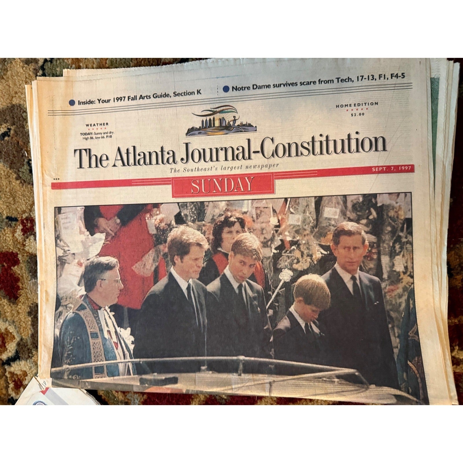 Vintage Princess Diana Funeral Newspaper 1997 Atlanta Journal USA Today Lot