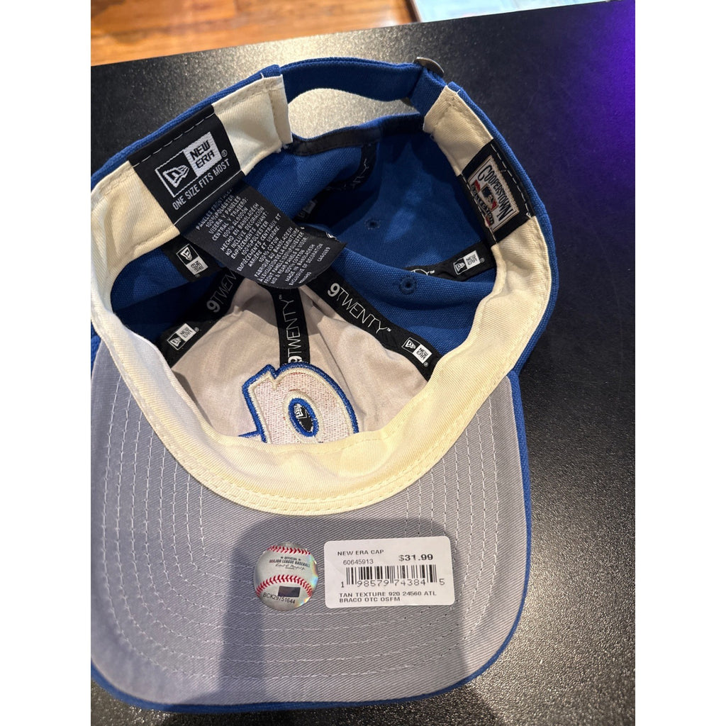 New Era 9TWENTY Atlanta Braves Adjustable Hat Blue Gold Suede MLB Baseball Cap