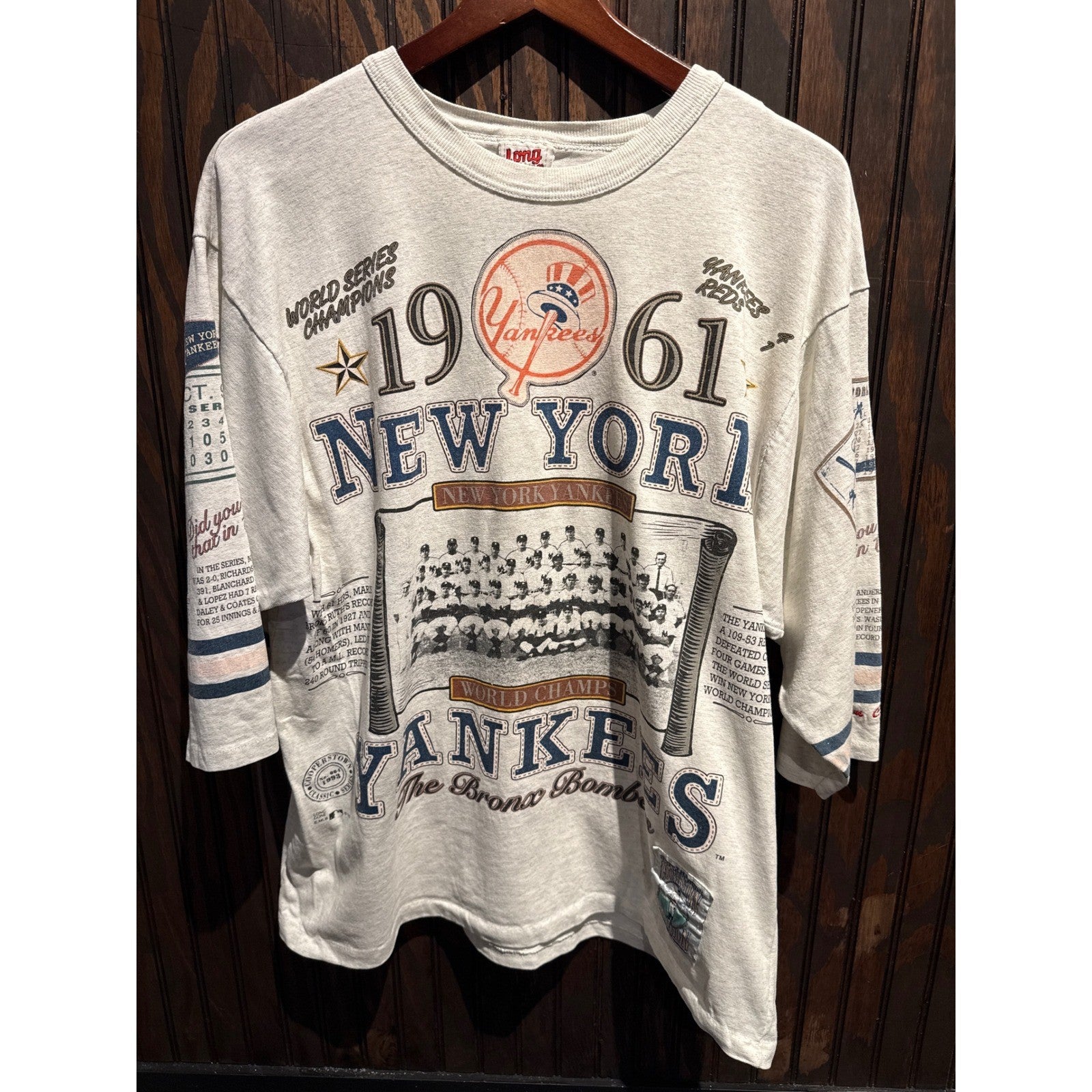 Vintage Long Gone New York Yankees 1961 World Series Champions AOP T-Shirt XL