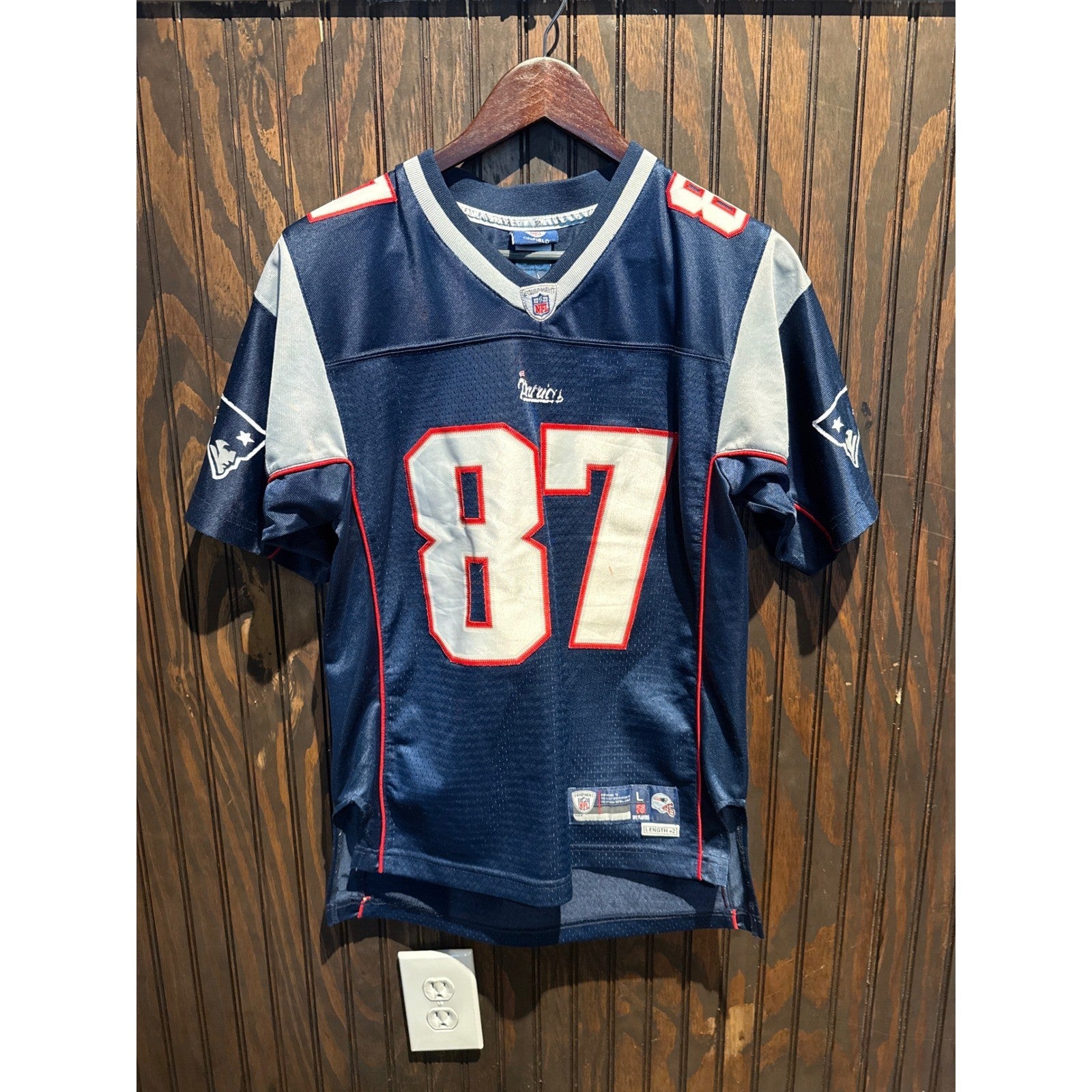 Mens Reebok New England Patriots Rob Gronkowski 87 Jersey Navy Blue Large NFL