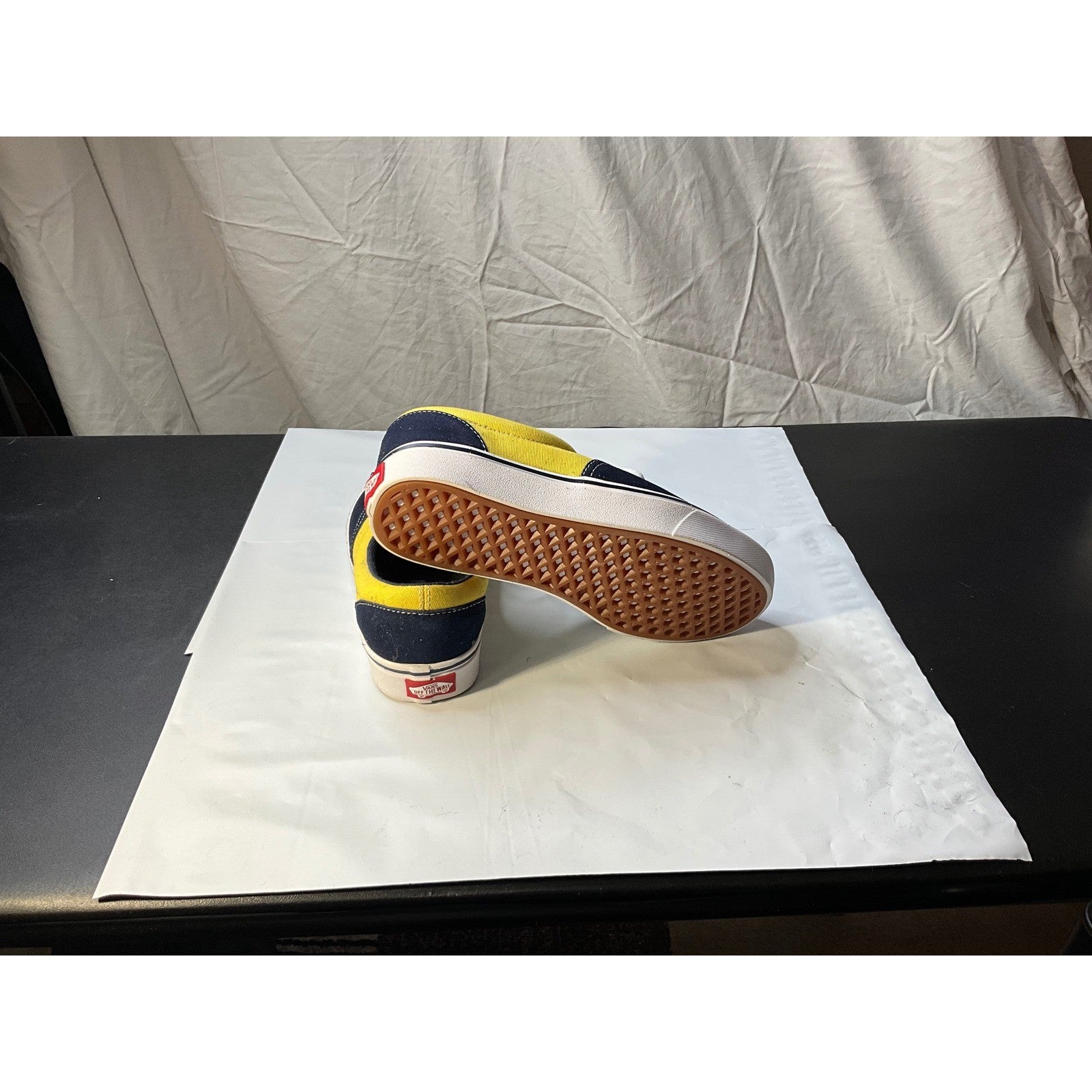 Vans Authentic Suede Canvas Shoes Yellow Navy Blue Sneakers men US 6