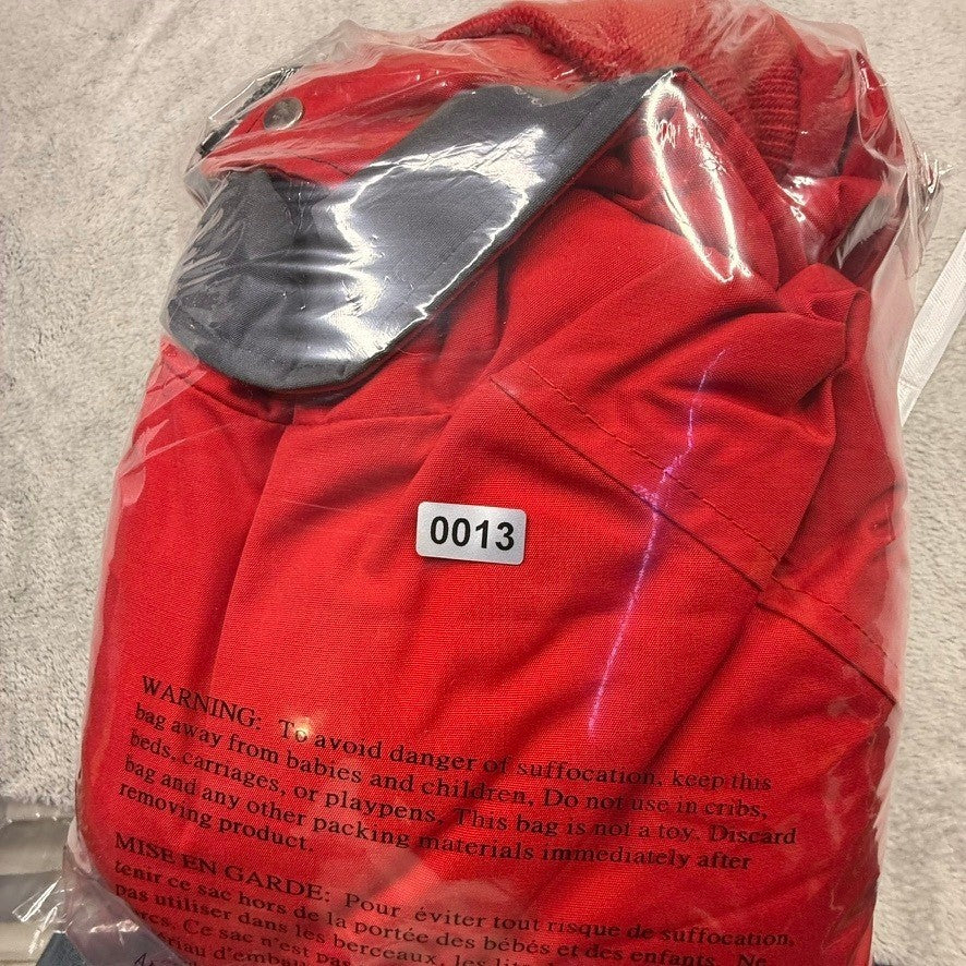 Woolrich Mens Red Grey Striped Zip Up Jacket Size Medium Windbreaker