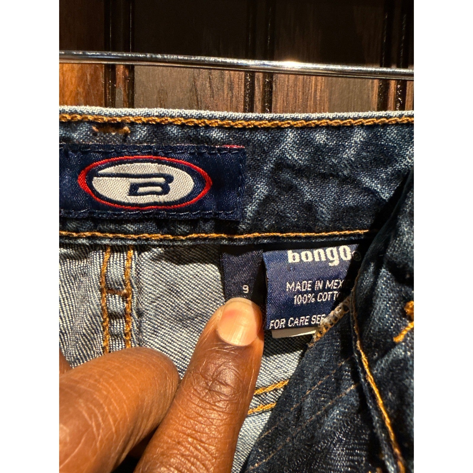 Bongo Vintage 90s High Rise Flare Leg Blue Denim Jeans Women Size 9 Medium Wash