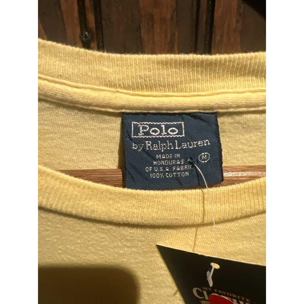 Polo Ralph Lauren Polo Bear Graphic T-Shirt Mens Medium Yellow Short Sleeve Tee