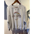 Pink Floyd Dark Side of the Moon Distressed Sweatshirt Mens XL Gray Rock Band